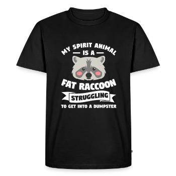 My Spirit Animal Is A Fat Raccoon Raccoons - Men's Premium Organic T-Shirt - black - Front - Nico (187cm)
