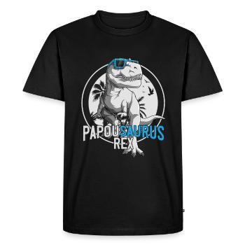 Cadeau Meilleur Papou Dinosaure Fête Des Pères - T-shirt Premium bio Homme - noir - Devant - Nico (187cm)