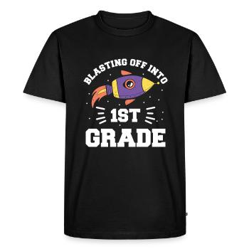 Blasting Off Into 1st Grade Back To School Student - Men's Premium Organic T-Shirt - black - Front - Nico (187cm)