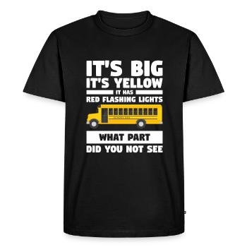 C’est grand c’est jaune Il a des lumières clignotantes rouges - T-shirt Premium bio Homme - noir - Devant - Nico (187cm)
