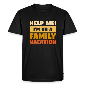Aidez-moi, je suis en vacances en famille, été à la plage - T-shirt Premium bio Homme - noir - Devant - Nico (187cm)