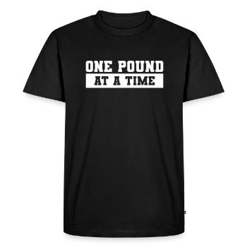 One Pound At A Time Weightlifting Weightlifter - Men's Premium Organic T-Shirt - black - Front - Nico (187cm)