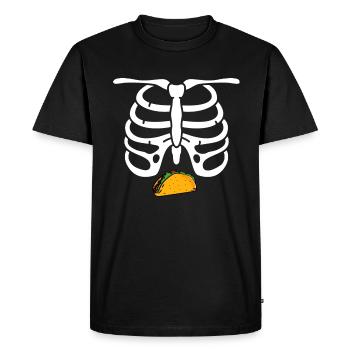 Funny Pregnant Skeleton For Husband Taco Belly - T-shirt Premium bio Homme - noir - Devant - Nico (187cm)