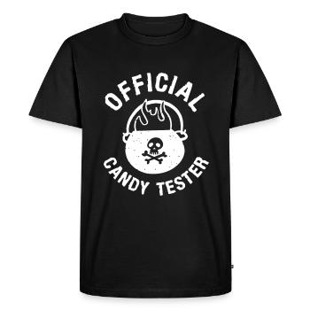 Astuce ou gâterie officielle de testeur de bonbons Halloween - T-shirt Premium bio Homme - noir - Devant - Nico (187cm)