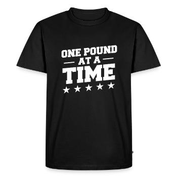 One Pound At A Time Weightlifting Weightlifter - Men's Premium Organic T-Shirt - black - Front - Nico (187cm)