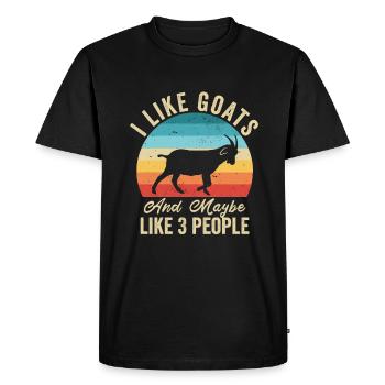 J'aime Les Chèvres Humour Fermier Cadeau - T-shirt Premium bio Homme - noir - Devant - Nico (187cm)