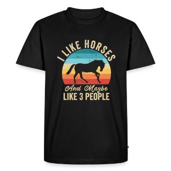J'aime Les Chevaux Humour Fermier Cadeau - T-shirt Premium bio Homme - noir - Devant - Nico (187cm)