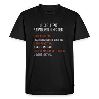 Basketball Free Time Gift Idea Basketball Player - Men's Premium Organic T-Shirt - black - Front - Nico (187cm)