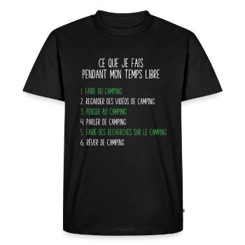 Camping Free time Gift idea for camper - Men's Premium Organic T-Shirt - black - Front - Nico (187cm)