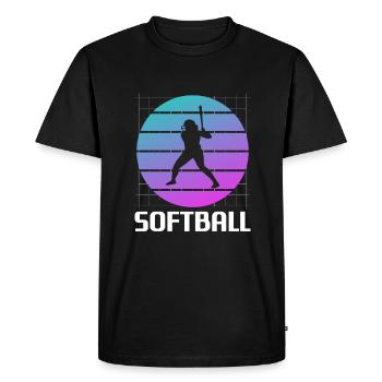 Joueur de Softball Classique Rétro Vintage - T-shirt Premium bio Homme - noir - Devant - Nico (187cm)