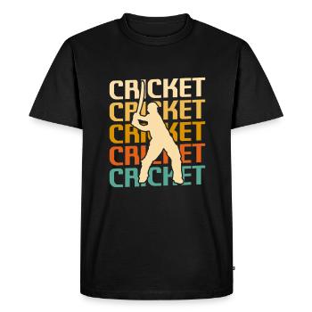 Joueur de cricket classique rétro vintage - T-shirt Premium bio Homme - noir - Devant - Nico (187cm)