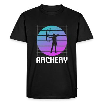 Retro Vintage Classic Archer Archery - Men's Premium Organic T-Shirt - black - Front - Nico (187cm)