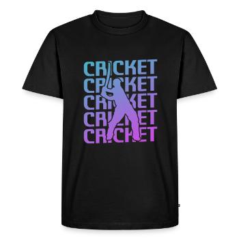 Joueur de cricket classique rétro vintage - T-shirt Premium bio Homme - noir - Devant - Nico (187cm)
