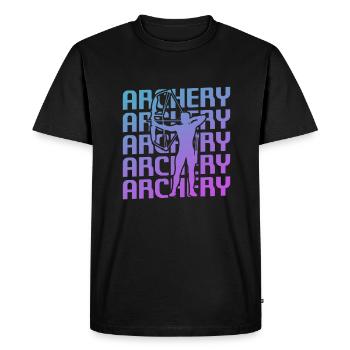 Retro Vintage Classic Archer Archery - Men's Premium Organic T-Shirt - black - Front - Nico (187cm)