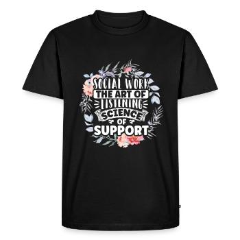 School Social Work Month Flowers - Men's Premium Organic T-Shirt - black - Front - Nico (187cm)