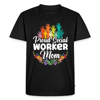 School Social Work Month Hands - Men's Premium Organic T-Shirt - black - Front - Nico (187cm)