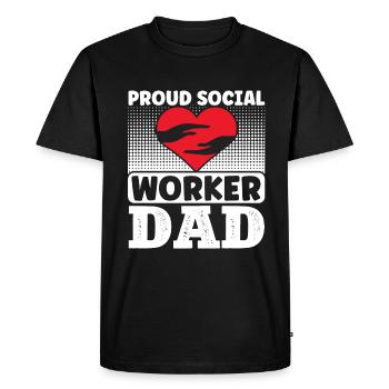 School Social Work Month Hands - Men's Premium Organic T-Shirt - black - Front - Nico (187cm)