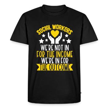 School Social Work Month Hands - Men's Premium Organic T-Shirt - black - Front - Nico (187cm)