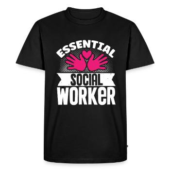 School Social Work Month Hands - Men's Premium Organic T-Shirt - black - Front - Nico (187cm)