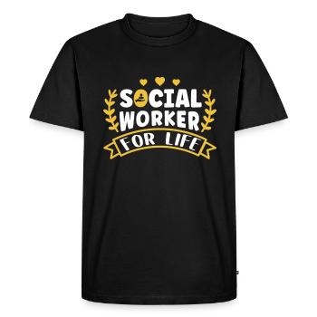 School Social Work Month Hands - Men's Premium Organic T-Shirt - black - Front - Nico (187cm)