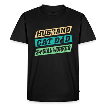 School Social Work Month Husband - Men's Premium Organic T-Shirt - black - Front - Nico (187cm)
