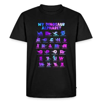 Dinosaures Alphabet Apprendre Abécédaire Cadeau - T-shirt Premium bio Homme - noir - Devant - Nico (187cm)