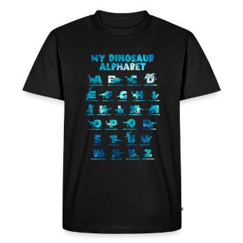 Dinosaures Alphabet Apprendre Abécédaire Cadeau - T-shirt Premium bio Homme - noir - Devant - Nico (187cm)