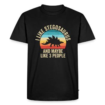 I like Stegosaurus Gift Humor Dinosaur - Men's Premium Organic T-Shirt - black - Front - Nico (187cm)