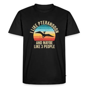 J'aime Les Ptéranodon Cadeau Humour Dinosaure - T-shirt Premium bio Homme - noir - Devant - Nico (187cm)