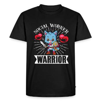 School Social Work Month Cat - Men's Premium Organic T-Shirt - black - Front - Nico (187cm)