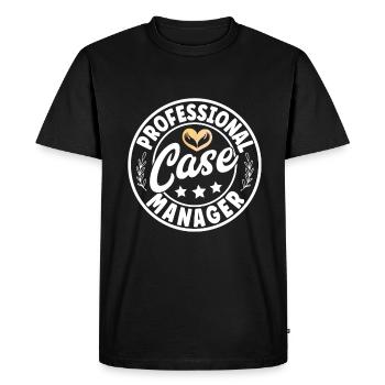 Mois du travail social à l’école - T-shirt Premium bio Homme - noir - Devant - Nico (187cm)
