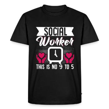 School Social Work Month Hands - Men's Premium Organic T-Shirt - black - Front - Nico (187cm)