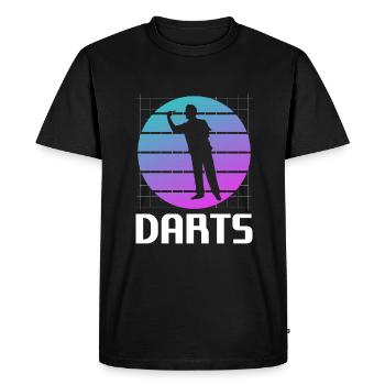 Joueur de fléchettes classique rétro vintage - T-shirt Premium bio Homme - noir - Devant - Nico (187cm)