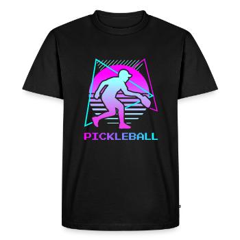 Retro Vintage Classic Pickleball Paddle Ball - Men's Premium Organic T-Shirt - black - Front - Nico (187cm)