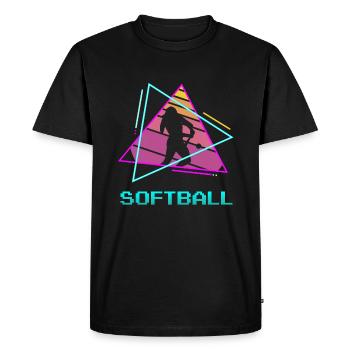Joueur de Softball Classique Rétro Vintage - T-shirt Premium bio Homme - noir - Devant - Nico (187cm)