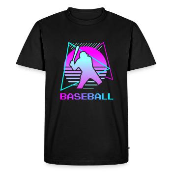 Joueur de baseball classique rétro vintage - T-shirt Premium bio Homme - noir - Devant - Nico (187cm)