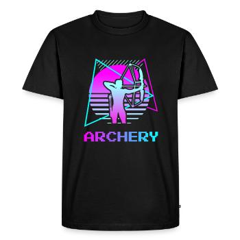 Retro Vintage Classic Archer Archery - Men's Premium Organic T-Shirt - black - Front - Nico (187cm)