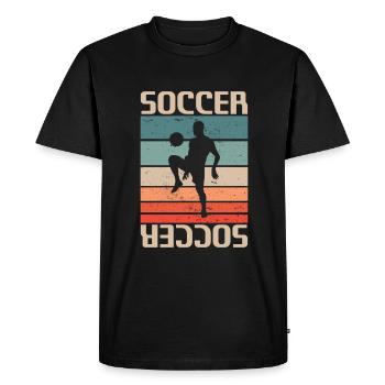 Joueur de football rétro vintage classique - T-shirt Premium bio Homme - noir - Devant - Nico (187cm)