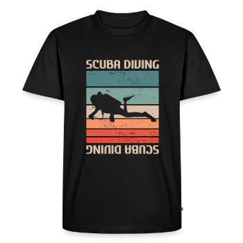 Rétro Vintage Classic Scuba Diving Scuba Diver - T-shirt Premium bio Homme - noir - Devant - Nico (187cm)
