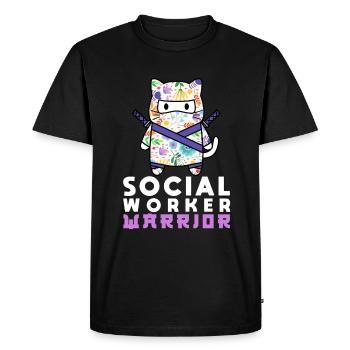 School Social Work Month Cat - Men's Premium Organic T-Shirt - black - Front - Nico (187cm)