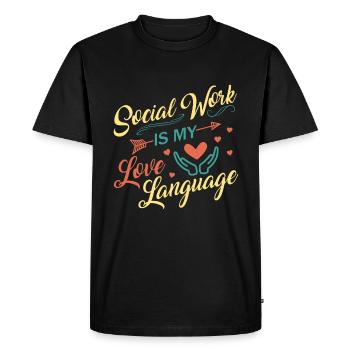 School Social Work Month Hands - Men's Premium Organic T-Shirt - black - Front - Nico (187cm)