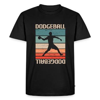Joueur de Dodgeball Classique Rétro Vintage - T-shirt Premium bio Homme - noir - Devant - Nico (187cm)
