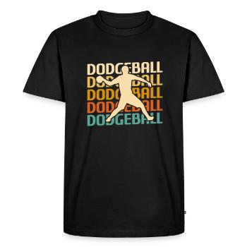 Joueur de Dodgeball Classique Rétro Vintage - T-shirt Premium bio Homme - noir - Devant - Nico (187cm)