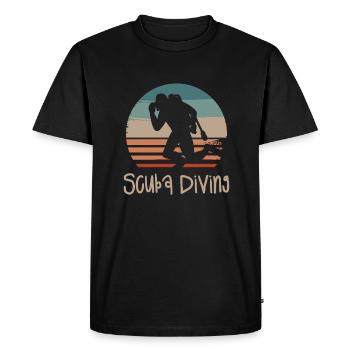 Rétro Vintage Classic Scuba Diving Scuba Diver - T-shirt Premium bio Homme - noir - Devant - Nico (187cm)