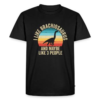J'aime Les Brachiosaure Cadeau Humour Dinosaure - T-shirt Premium bio Homme - noir - Devant - Nico (187cm)