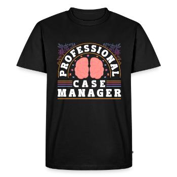 Mois du travail social à l’école Cerveau - T-shirt Premium bio Homme - noir - Devant - Nico (187cm)