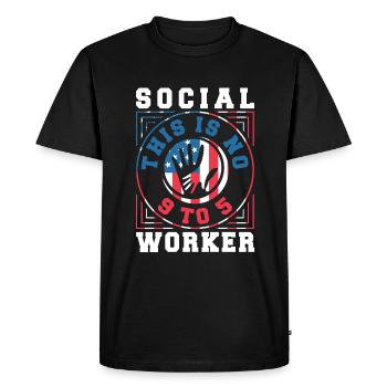 School Social Work Month Hands - Men's Premium Organic T-Shirt - black - Front - Nico (187cm)