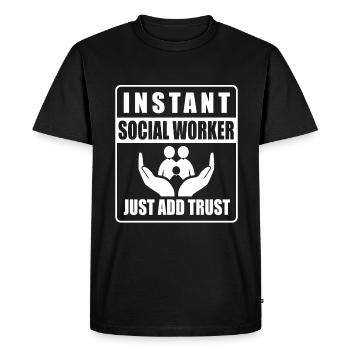 School Social Work Month Hands - Men's Premium Organic T-Shirt - black - Front - Nico (187cm)