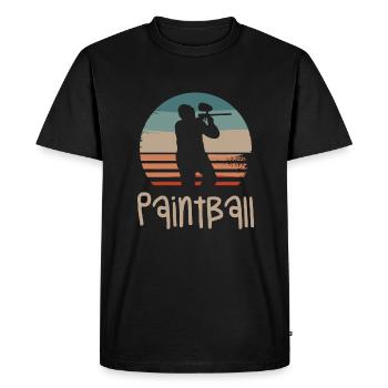 Joueur de Paintball Classique Rétro Vintage - T-shirt Premium bio Homme - noir - Devant - Nico (187cm)
