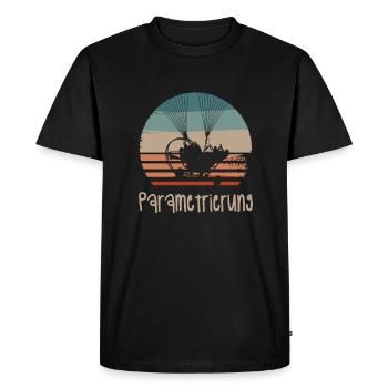 Retro Vintage Classic Paramotoring Paragliding - Men's Premium Organic T-Shirt - black - Front - Nico (187cm)
